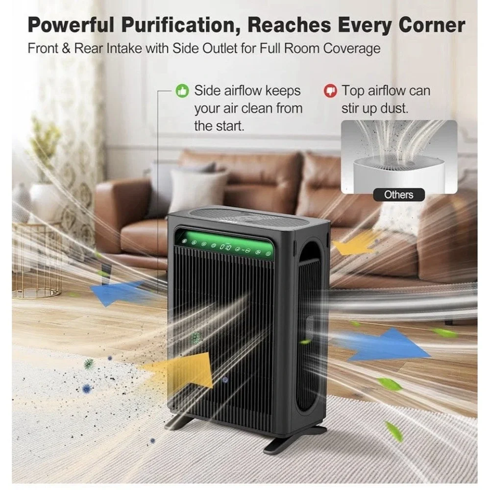 Air Purifier for Home Bedroom Large Room Air Cleaner With Washable Pre-Filter